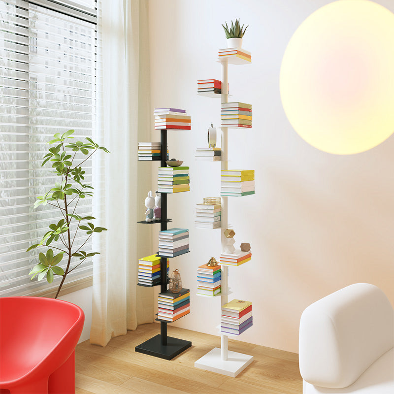 White/Black Bookcase Contemporary Style Bookshelf for Home and Office Clearhalo 'Bookcases' 'furn' 'furn_bookcases' 'Furniture' 'Office Furniture' 6131087