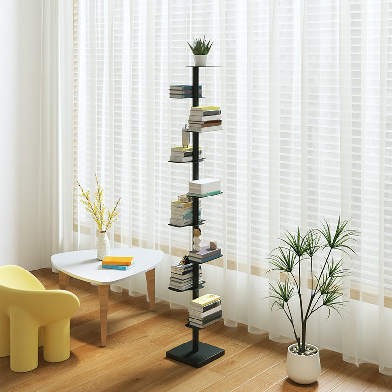 White/Black Bookcase Contemporary Style Bookshelf for Home and Office Clearhalo 'Bookcases' 'furn' 'furn_bookcases' 'Furniture' 'Office Furniture' 6131092