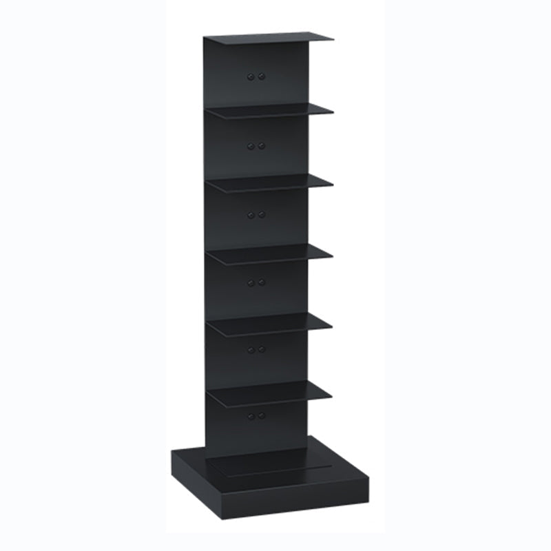 Contemporary Metal Bookshelf Black Geometric Shelf Bookcase for Study Room 14"L x 14"W x 41"H Clearhalo 'Bookcases' 'furn' 'furn_bookcases' 'Furniture' 'Office Furniture' 6131124