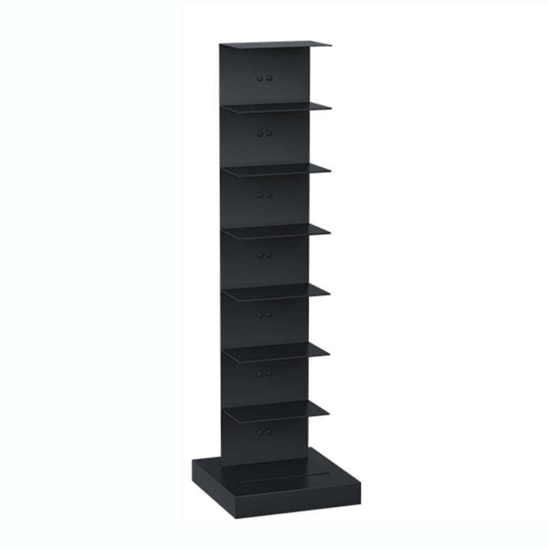 Contemporary Metal Bookshelf Black Geometric Shelf Bookcase for Study Room 14"L x 14"W x 46"H Clearhalo 'Bookcases' 'furn' 'furn_bookcases' 'Furniture' 'Office Furniture' 6131126
