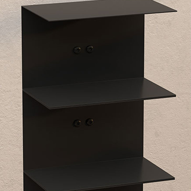 Contemporary Metal Bookshelf Black Geometric Shelf Bookcase for Study Room Clearhalo 'Bookcases' 'furn' 'furn_bookcases' 'Furniture' 'Office Furniture' 6131129