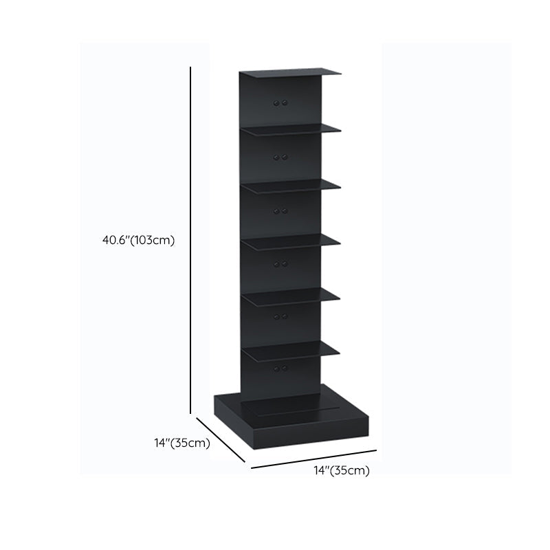 Contemporary Metal Bookshelf Black Geometric Shelf Bookcase for Study Room Clearhalo 'Bookcases' 'furn' 'furn_bookcases' 'Furniture' 'Office Furniture' 6131137