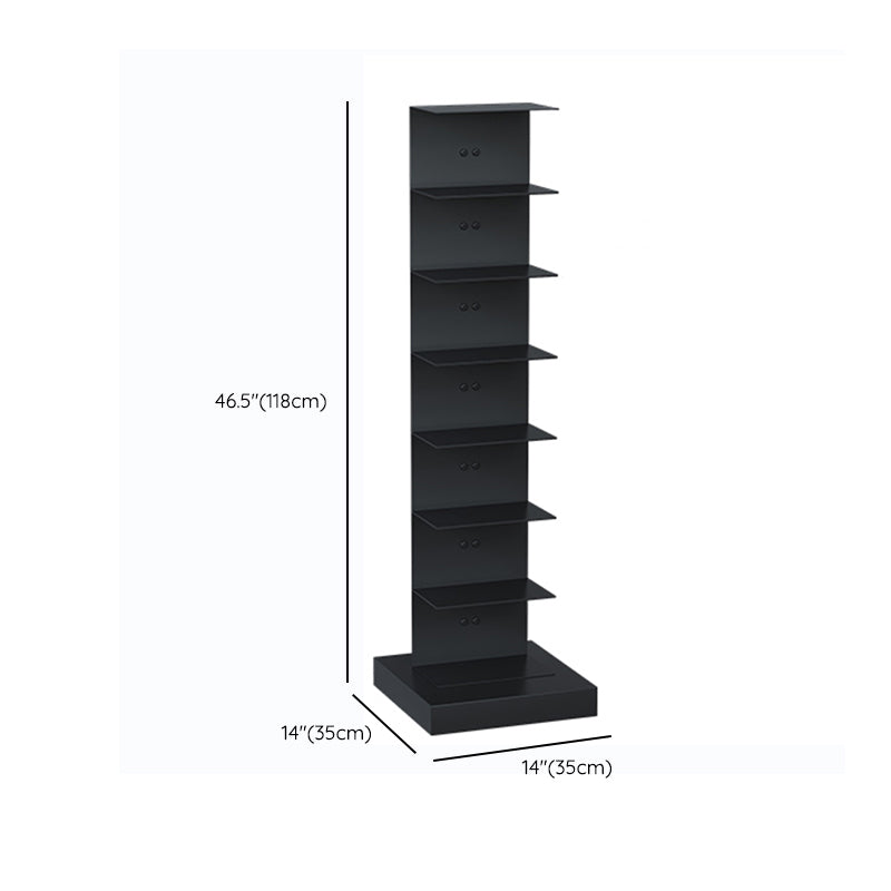 Contemporary Metal Bookshelf Black Geometric Shelf Bookcase for Study Room Clearhalo 'Bookcases' 'furn' 'furn_bookcases' 'Furniture' 'Office Furniture' 6131138