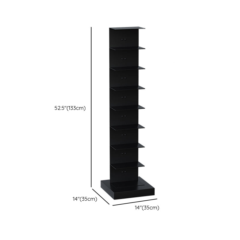 Contemporary Metal Bookshelf Black Geometric Shelf Bookcase for Study Room Clearhalo 'Bookcases' 'furn' 'furn_bookcases' 'Furniture' 'Office Furniture' 6131139