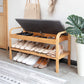 12.99" Wide Modern Entryway Cushioned Bench Bamboo Bench with Arms Clearhalo 'Benches' 'Chairs & Seating' 'furn' 'furn_benches' 'Furniture' 'Living Room Furniture' 6131158