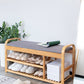 12.99" Wide Modern Entryway Cushioned Bench Bamboo Bench with Arms Clearhalo 'Benches' 'Chairs & Seating' 'furn' 'furn_benches' 'Furniture' 'Living Room Furniture' 6131168