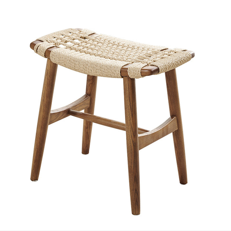 Tropical Entryway Bedroom Bench Solid Wood Seating Bench with Legs 18.1"L x 10.6"W x 17.1"H Nut-Brown Clearhalo 'Benches' 'Chairs & Seating' 'furn' 'furn_benches' 'Furniture' 'Living Room Furniture' 6131182