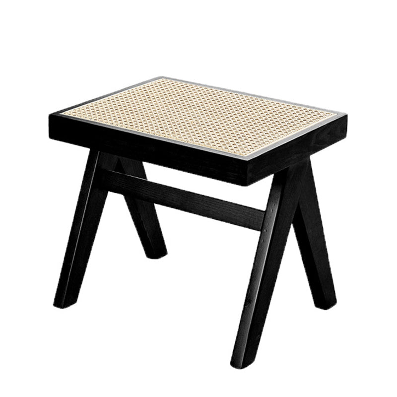 Tropical Entryway Bedroom Bench Solid Wood Seating Bench with Legs 17.7"L x 14.2"W x 16.1"H Black Clearhalo 'Benches' 'Chairs & Seating' 'furn' 'furn_benches' 'Furniture' 'Living Room Furniture' 6131184