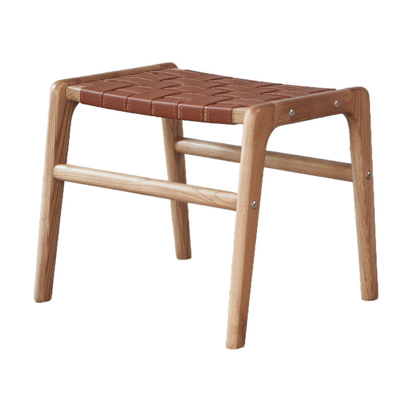 Tropical Entryway Bedroom Bench Solid Wood Seating Bench with Legs 17.7"L x 14.2"W x 16.1"H Walnut Clearhalo 'Benches' 'Chairs & Seating' 'furn' 'furn_benches' 'Furniture' 'Living Room Furniture' 6131190