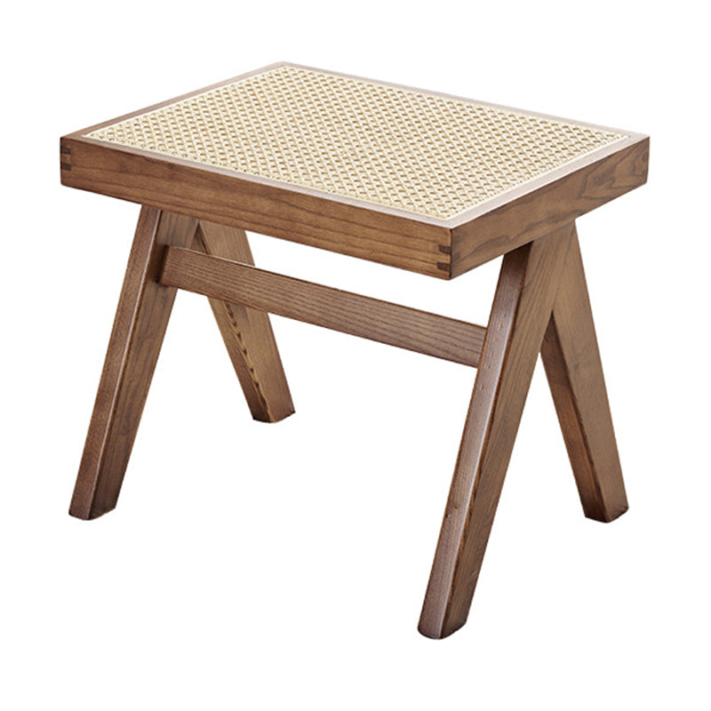 Tropical Entryway Bedroom Bench Solid Wood Seating Bench with Legs 17.7"L x 14.2"W x 16.1"H Nut-Brown Clearhalo 'Benches' 'Chairs & Seating' 'furn' 'furn_benches' 'Furniture' 'Living Room Furniture' 6131192