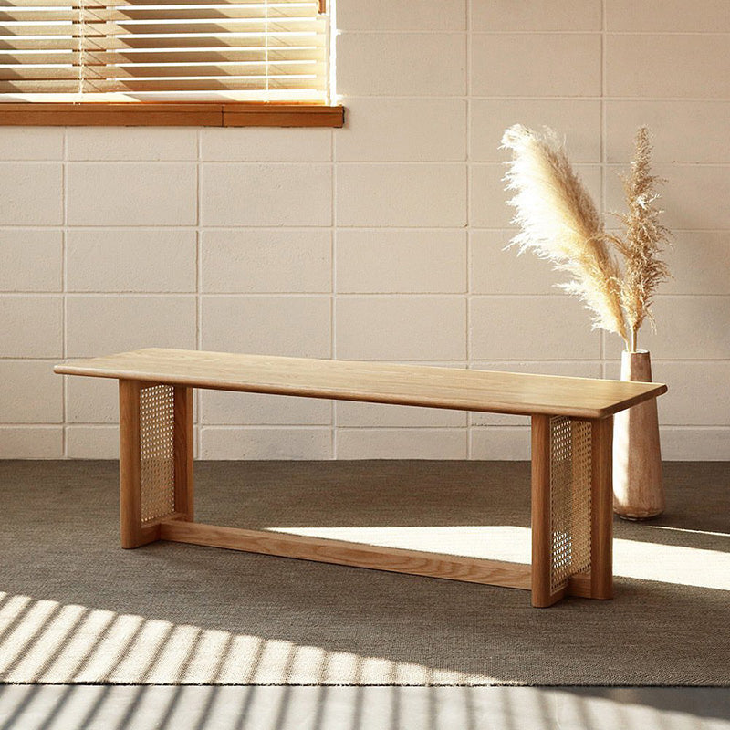 Solid Wood Rustic Dining Bench, 29.5"H Bench with Trestle Base Clearhalo 'Benches' 'Chairs & Seating' 'furn' 'furn_benches' 'Furniture' 'Living Room Furniture' 6131221