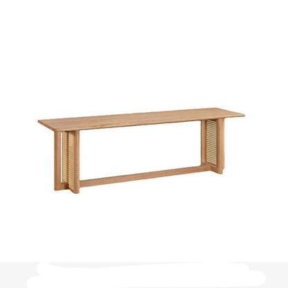 Solid Wood Rustic Dining Bench, 29.5"H Bench with Trestle Base Natural Clearhalo 'Benches' 'Chairs & Seating' 'furn' 'furn_benches' 'Furniture' 'Living Room Furniture' 6131222
