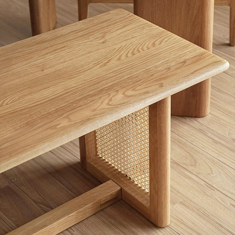 Solid Wood Rustic Dining Bench, 29.5"H Bench with Trestle Base Clearhalo 'Benches' 'Chairs & Seating' 'furn' 'furn_benches' 'Furniture' 'Living Room Furniture' 6131230