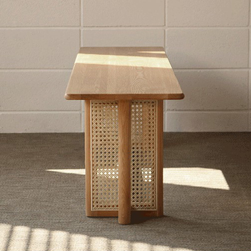 Solid Wood Rustic Dining Bench, 29.5"H Bench with Trestle Base Clearhalo 'Benches' 'Chairs & Seating' 'furn' 'furn_benches' 'Furniture' 'Living Room Furniture' 6131233