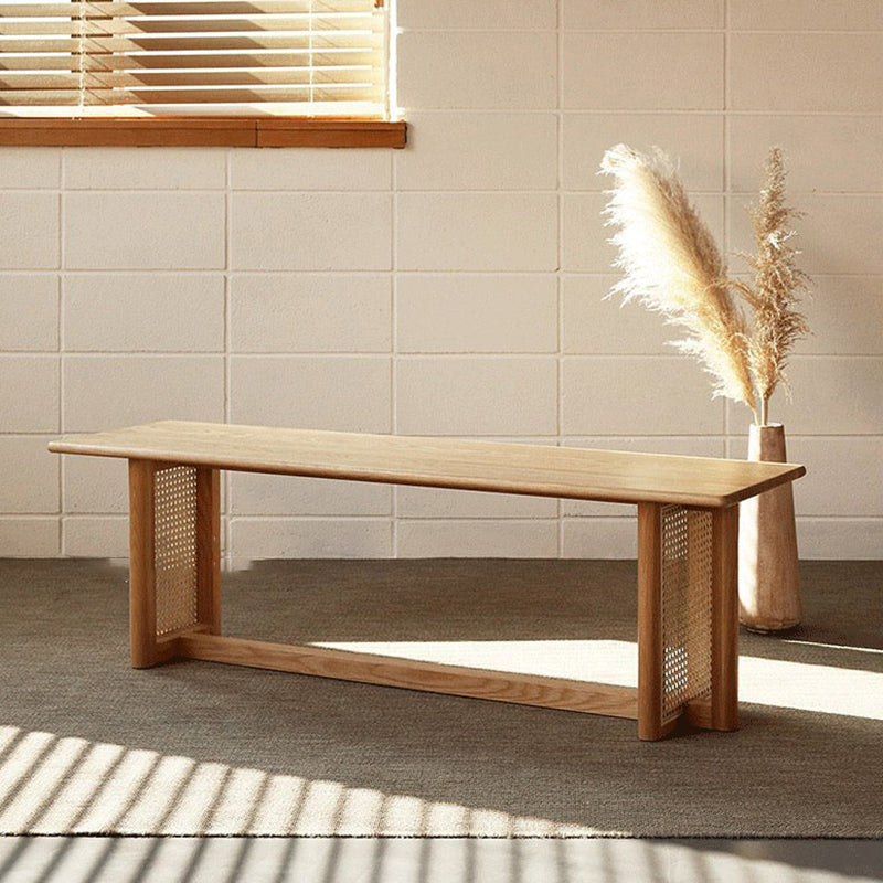 Solid Wood Rustic Dining Bench, 29.5"H Bench with Trestle Base Clearhalo 'Benches' 'Chairs & Seating' 'furn' 'furn_benches' 'Furniture' 'Living Room Furniture' 6131237