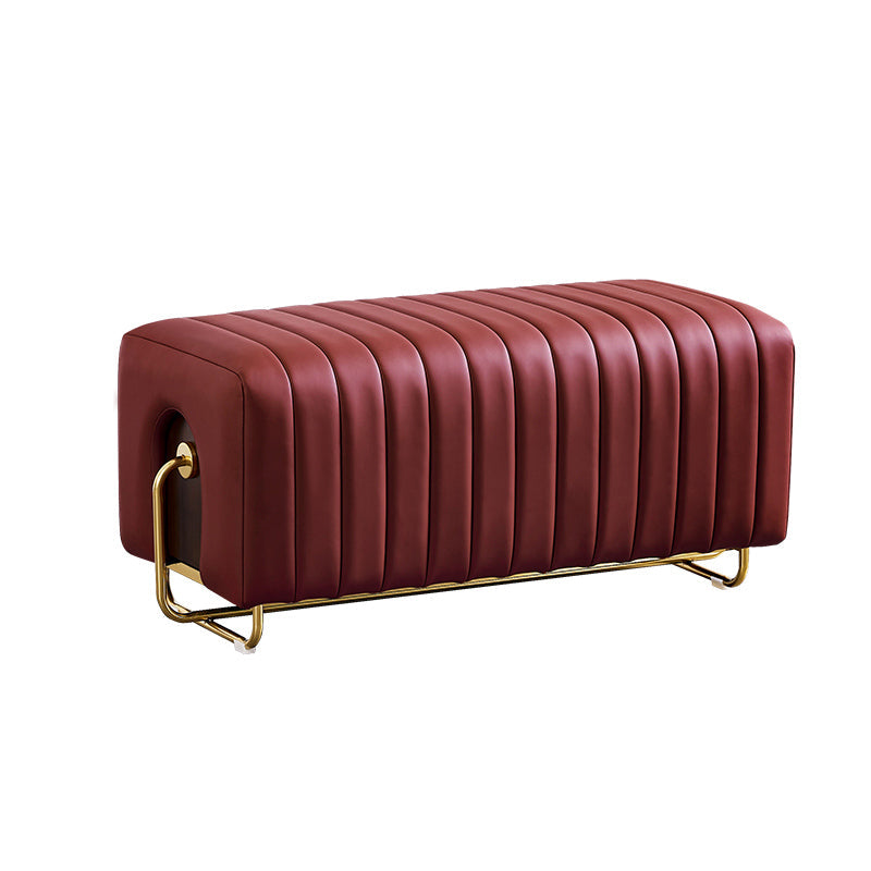 Rectangular Bench, 18"H Bedroom Seating Bench with Metal Crossing Legs Red Clearhalo 'Benches' 'Chairs & Seating' 'furn' 'furn_benches' 'Furniture' 'Living Room Furniture' 6131246