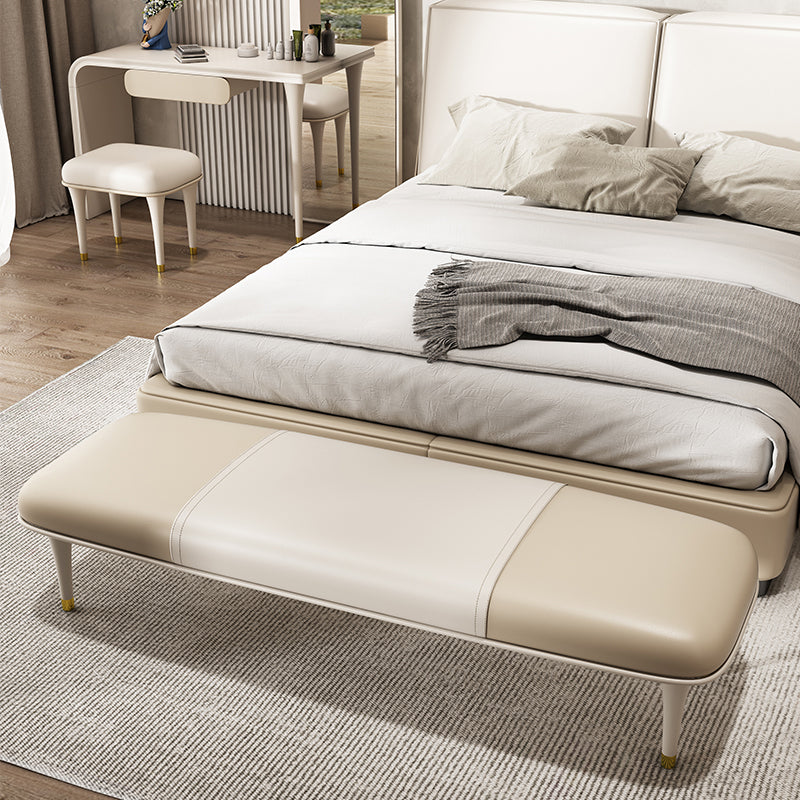 Modern Upholstered Bench, 17"H Bedroom Seating Bench with Solid Wood Legs Clearhalo 'Benches' 'Chairs & Seating' 'furn' 'furn_benches' 'Furniture' 'Living Room Furniture' 6131258