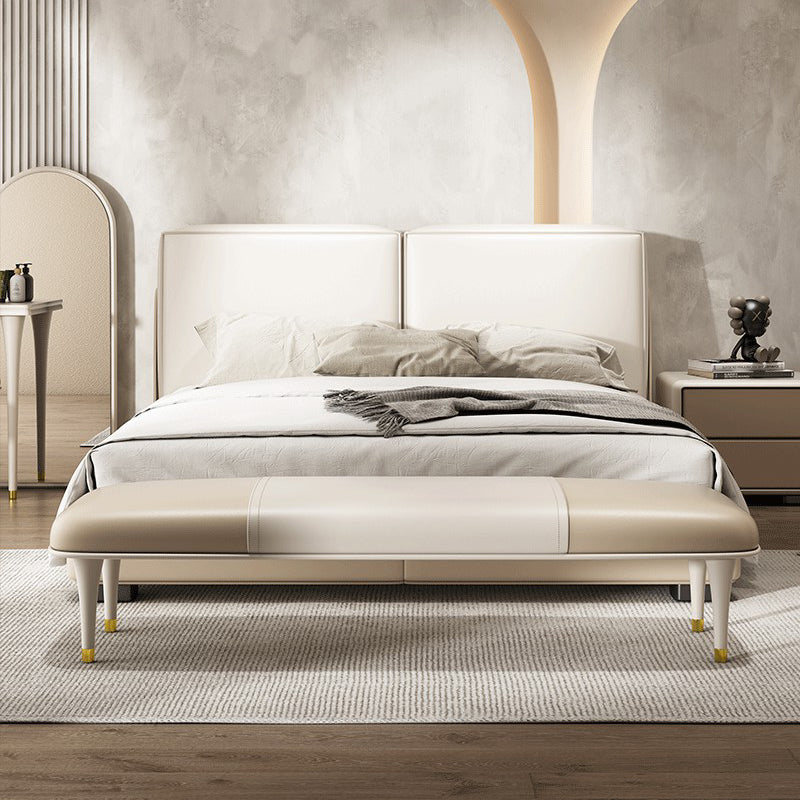 Modern Upholstered Bench, 17"H Bedroom Seating Bench with Solid Wood Legs Clearhalo 'Benches' 'Chairs & Seating' 'furn' 'furn_benches' 'Furniture' 'Living Room Furniture' 6131263