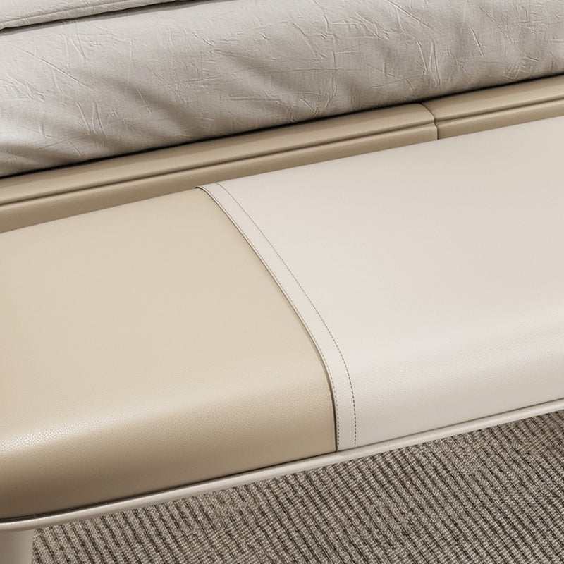 Modern Upholstered Bench, 17"H Bedroom Seating Bench with Solid Wood Legs Clearhalo 'Benches' 'Chairs & Seating' 'furn' 'furn_benches' 'Furniture' 'Living Room Furniture' 6131265