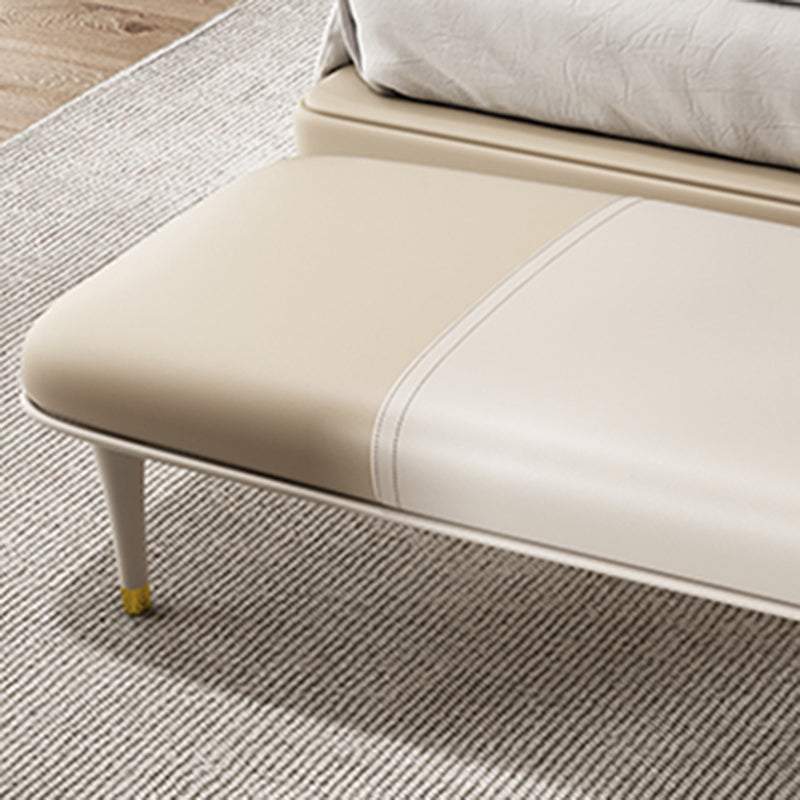 Modern Upholstered Bench, 17"H Bedroom Seating Bench with Solid Wood Legs Clearhalo 'Benches' 'Chairs & Seating' 'furn' 'furn_benches' 'Furniture' 'Living Room Furniture' 6131267