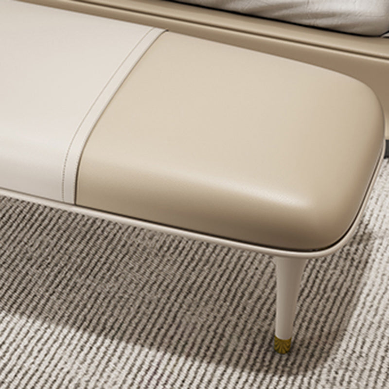 Modern Upholstered Bench, 17"H Bedroom Seating Bench with Solid Wood Legs Clearhalo 'Benches' 'Chairs & Seating' 'furn' 'furn_benches' 'Furniture' 'Living Room Furniture' 6131268