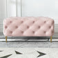 Glam Tufted Bedroom Bench, Foam Filled Bench with Metal Legs 30"L x 19.5"W x 18"H Pink Clearhalo 'Benches' 'Chairs & Seating' 'furn' 'furn_benches' 'Furniture' 'Living Room Furniture' 6131281