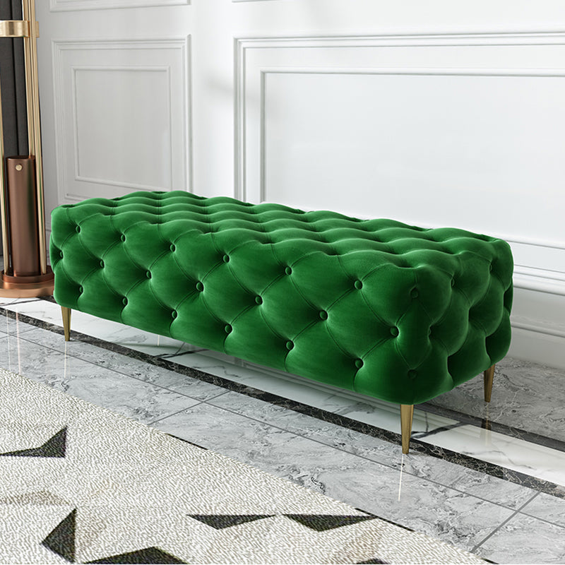 Glam Tufted Bedroom Bench, Foam Filled Bench with Metal Legs Clearhalo 'Benches' 'Chairs & Seating' 'furn' 'furn_benches' 'Furniture' 'Living Room Furniture' 6131282