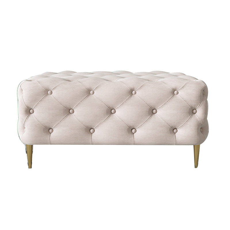 Glam Tufted Bedroom Bench, Foam Filled Bench with Metal Legs Clearhalo 'Benches' 'Chairs & Seating' 'furn' 'furn_benches' 'Furniture' 'Living Room Furniture' 6131284