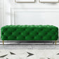 Glam Tufted Bedroom Bench, Foam Filled Bench with Metal Legs 53"L x 19.5"W x 18"H Green Clearhalo 'Benches' 'Chairs & Seating' 'furn' 'furn_benches' 'Furniture' 'Living Room Furniture' 6131285