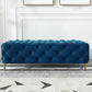 Glam Tufted Bedroom Bench, Foam Filled Bench with Metal Legs 53"L x 19.5"W x 18"H Blue Clearhalo 'Benches' 'Chairs & Seating' 'furn' 'furn_benches' 'Furniture' 'Living Room Furniture' 6131287