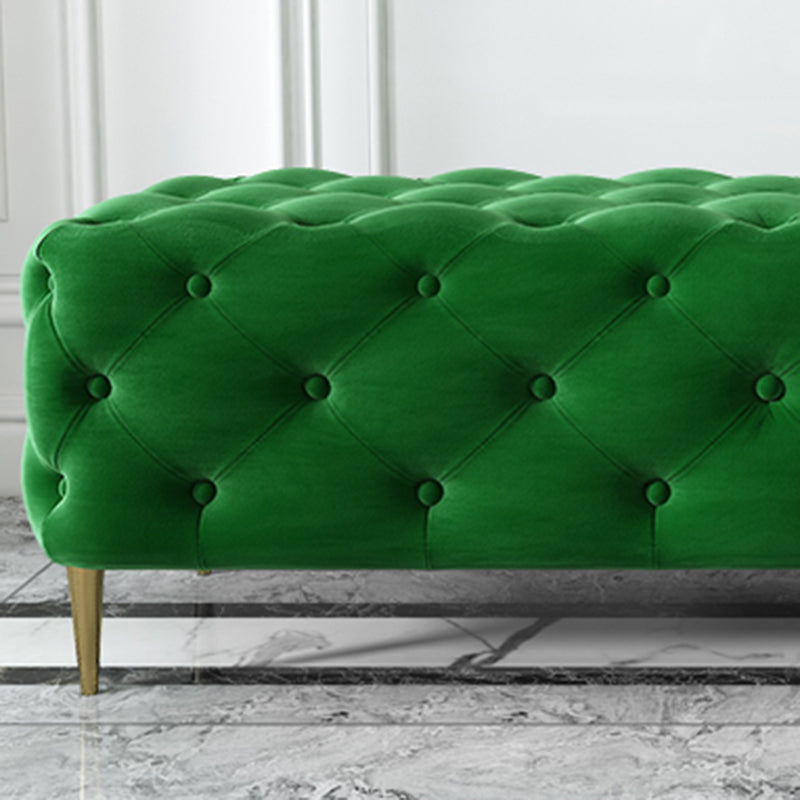 Glam Tufted Bedroom Bench, Foam Filled Bench with Metal Legs Clearhalo 'Benches' 'Chairs & Seating' 'furn' 'furn_benches' 'Furniture' 'Living Room Furniture' 6131288