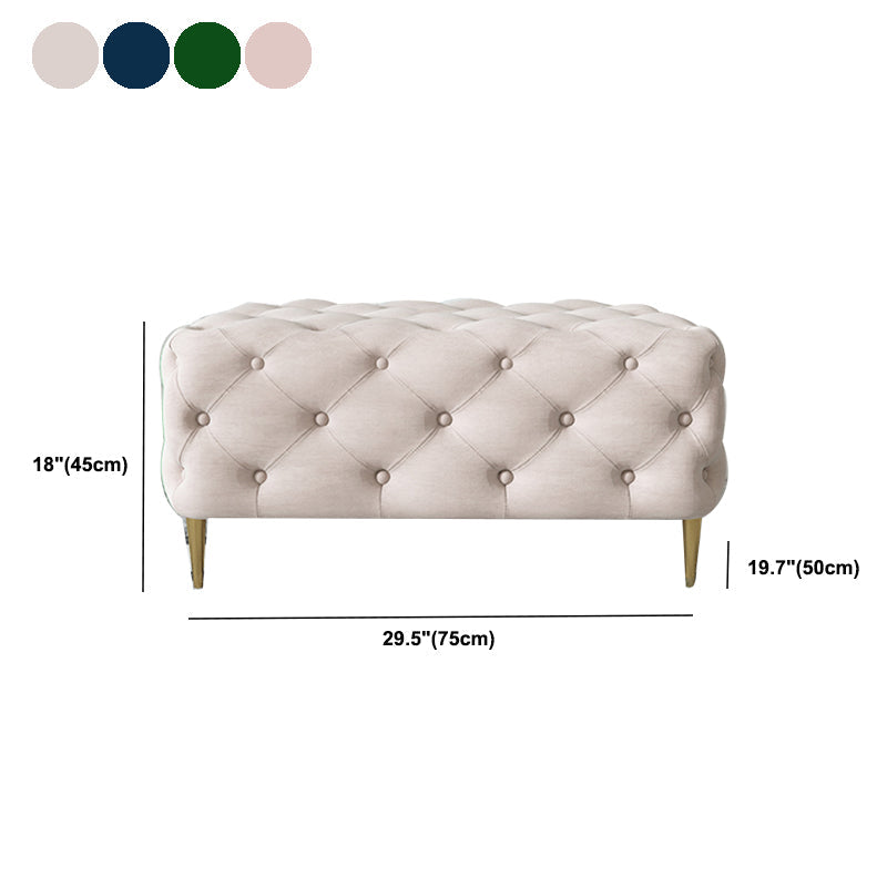 Glam Tufted Bedroom Bench, Foam Filled Bench with Metal Legs Clearhalo 'Benches' 'Chairs & Seating' 'furn' 'furn_benches' 'Furniture' 'Living Room Furniture' 6131296