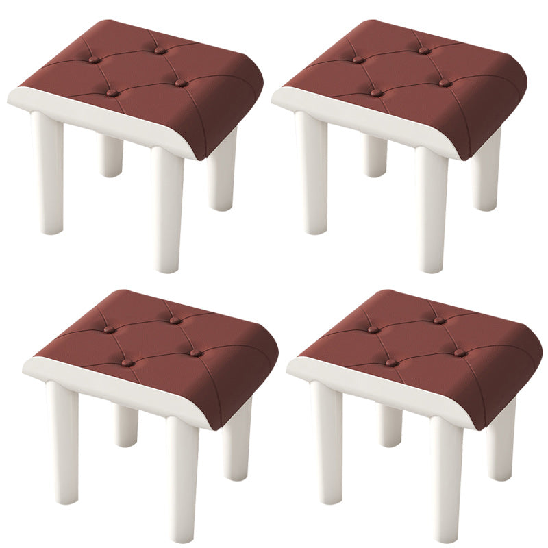 Faux Leather Pouf Whole Colored Modern Tufted Rectangle Stain Resistant Ottoman Burgundy 4 Piece Set Clearhalo 'furn' 'furn_ottomans_poufs' 'Furniture' 'Living Room Furniture' 'Ottomans & Poufs' 'ottomans_poufs' 6131393