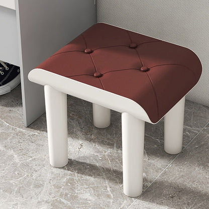Faux Leather Pouf Whole Colored Modern Tufted Rectangle Stain Resistant Ottoman Burgundy 1 Piece Clearhalo 'furn' 'furn_ottomans_poufs' 'Furniture' 'Living Room Furniture' 'Ottomans & Poufs' 'ottomans_poufs' 6131396