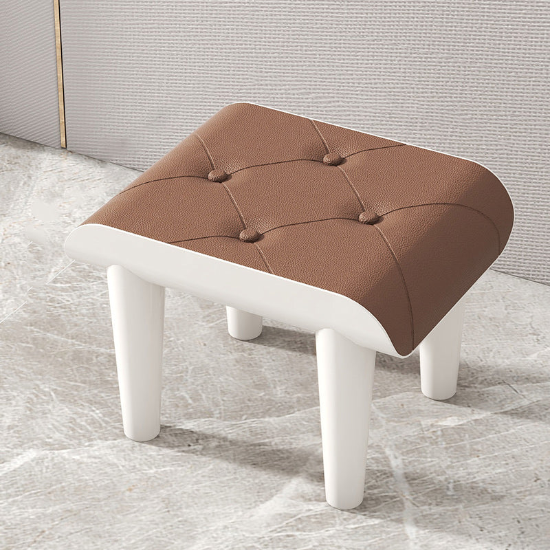 Faux Leather Pouf Whole Colored Modern Tufted Rectangle Stain Resistant Ottoman Coffee 1 Piece Clearhalo 'furn' 'furn_ottomans_poufs' 'Furniture' 'Living Room Furniture' 'Ottomans & Poufs' 'ottomans_poufs' 6131400