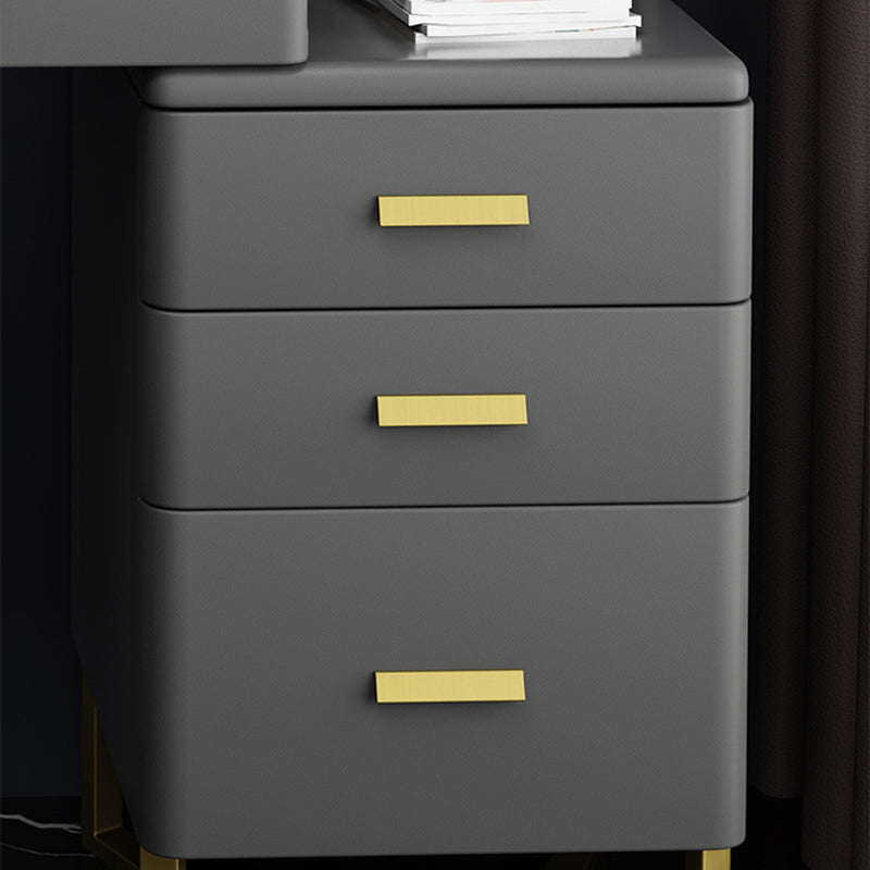 Descrito de maquillaje de tocador de pizarra de 5 cavernas con estantes de almacenamiento - 51.2 "H