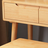 31. 5" W Wood Vanity Table with Mirror & Stool 4 Drawers Simple Makeup Vanity Table Set Clearhalo 'Bedroom Furniture' 'furn' 'furn_makeup_vanities' 'Furniture' 'Makeup Vanities' 'makeup_vanities' 6131597