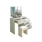 Wit Mirrored ijdelheid slaapkamer make-up ijdelheid 3-delige tafel set