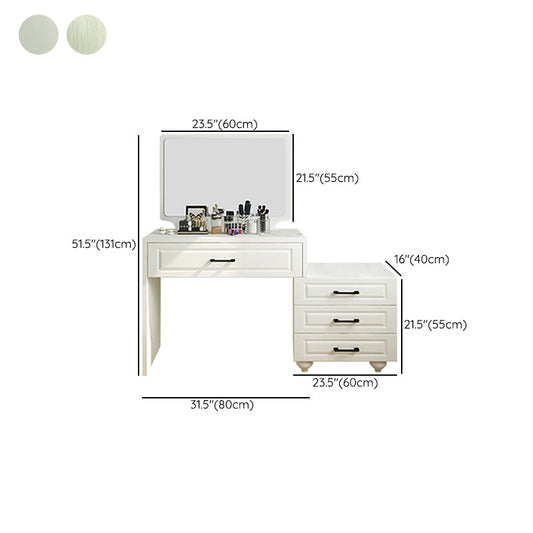 Set da tavolo da tavolo da cambio di vanità con specchio bianco con specchio