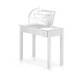 Capovolgimento a specchio singolo vanity scrivania doppia cassettiera dritta piedi in bianco in bianco