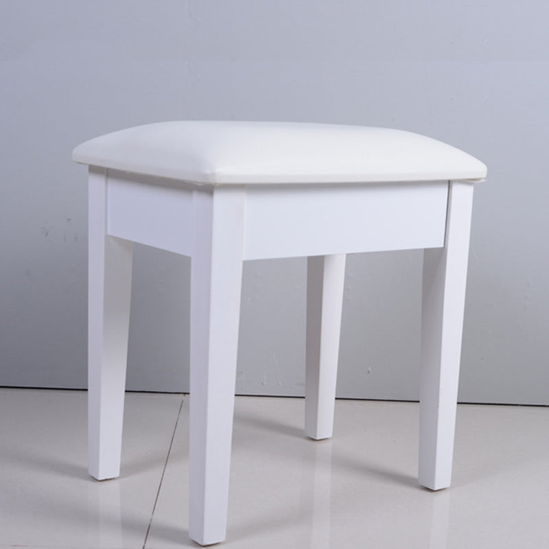 Capovolgimento a specchio singolo vanity scrivania doppia cassettiera dritta piedi in bianco in bianco