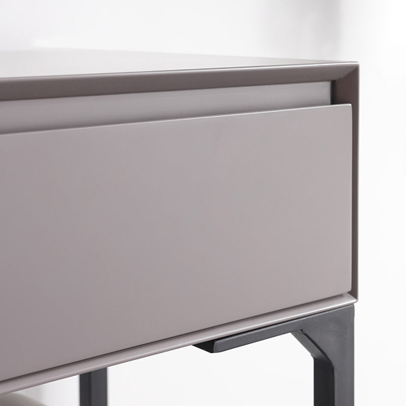 Moderne grijze ijdelheid gespiegelde houtmake -upkruidtafel ontlasting set