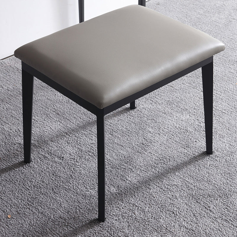 Moderne grijze ijdelheid gespiegelde houtmake -upkruidtafel ontlasting set