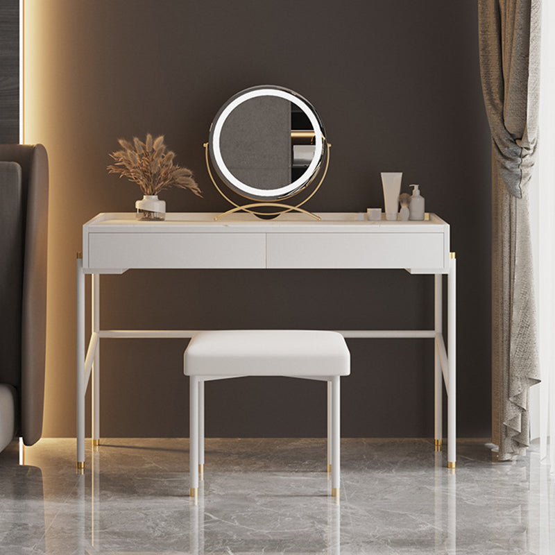 2 Drawers Makeup Table Desk Contemporary White Solid Wood Vanity Clearhalo 'Bedroom Furniture' 'furn' 'furn_makeup_vanities' 'Furniture' 'Makeup Vanities' 'makeup_vanities' 6131695