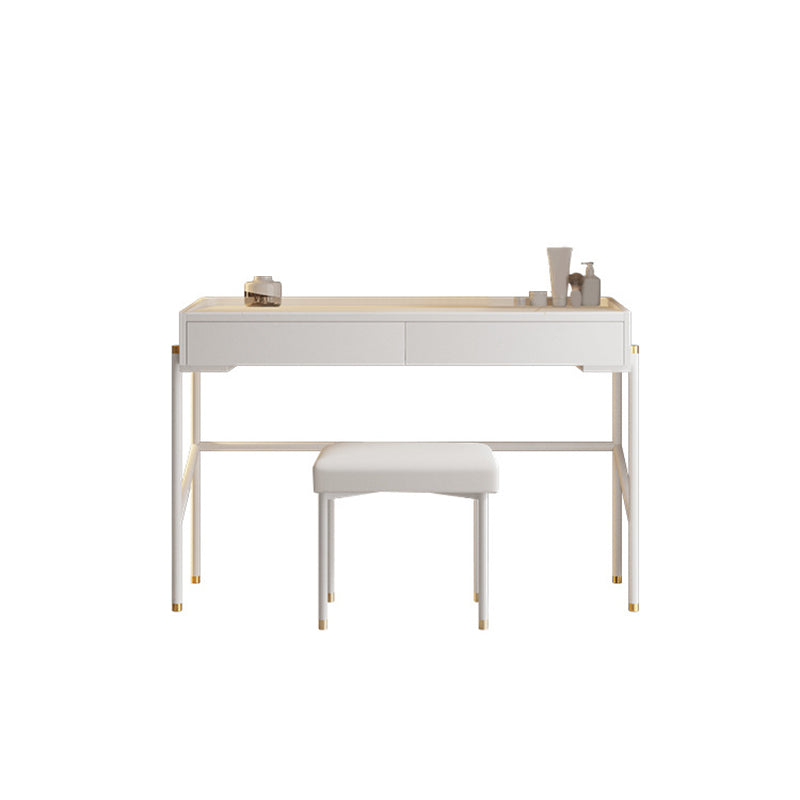 2 Drawers Makeup Table Desk Contemporary White Solid Wood Vanity Clearhalo 'Bedroom Furniture' 'furn' 'furn_makeup_vanities' 'Furniture' 'Makeup Vanities' 'makeup_vanities' 6131701