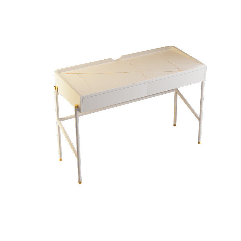 2 Drawers Makeup Table Desk Contemporary White Solid Wood Vanity Clearhalo 'Bedroom Furniture' 'furn' 'furn_makeup_vanities' 'Furniture' 'Makeup Vanities' 'makeup_vanities' 6131702