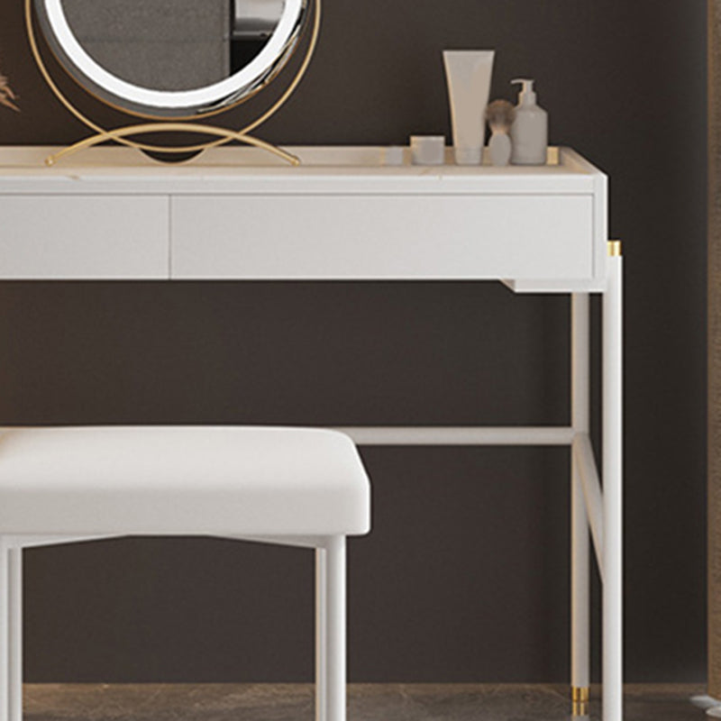 2 Drawers Makeup Table Desk Contemporary White Solid Wood Vanity Clearhalo 'Bedroom Furniture' 'furn' 'furn_makeup_vanities' 'Furniture' 'Makeup Vanities' 'makeup_vanities' 6131705