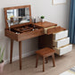 Scandinavian Wood Vanity Set 4-Drawer Flip-Top Makeup Dressing Table