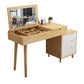 Scandinavian Wood Vanity Set 4-Drawer Flip-Top Makeup Dressing Table
