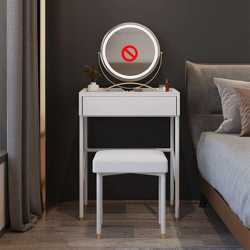 Modern White Vanity Solid Wood Makeup Dressing Table Stool Set Makeup Vanity & Stools Clearhalo 'Bedroom Furniture' 'furn' 'furn_makeup_vanities' 'Furniture' 'Makeup Vanities' 'makeup_vanities' 6131730